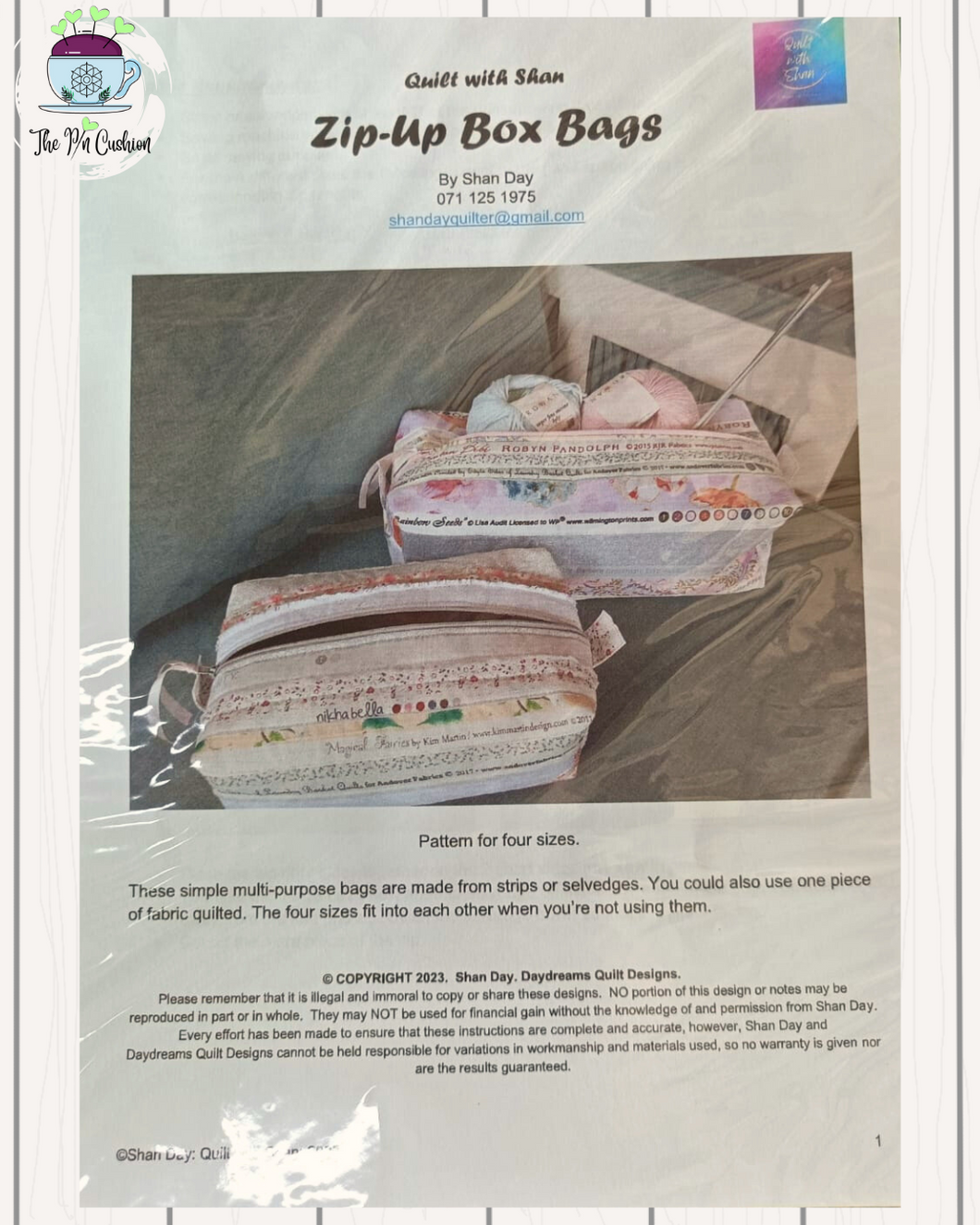 Zip Up Box Bags Pattern