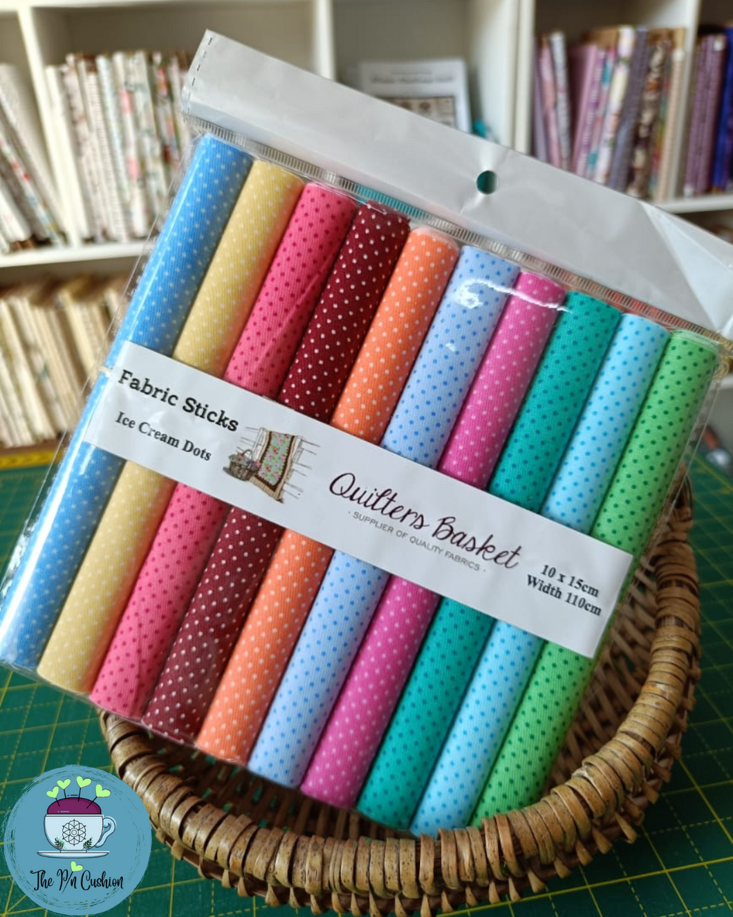 Ice Cream Dots Fabric Sticks