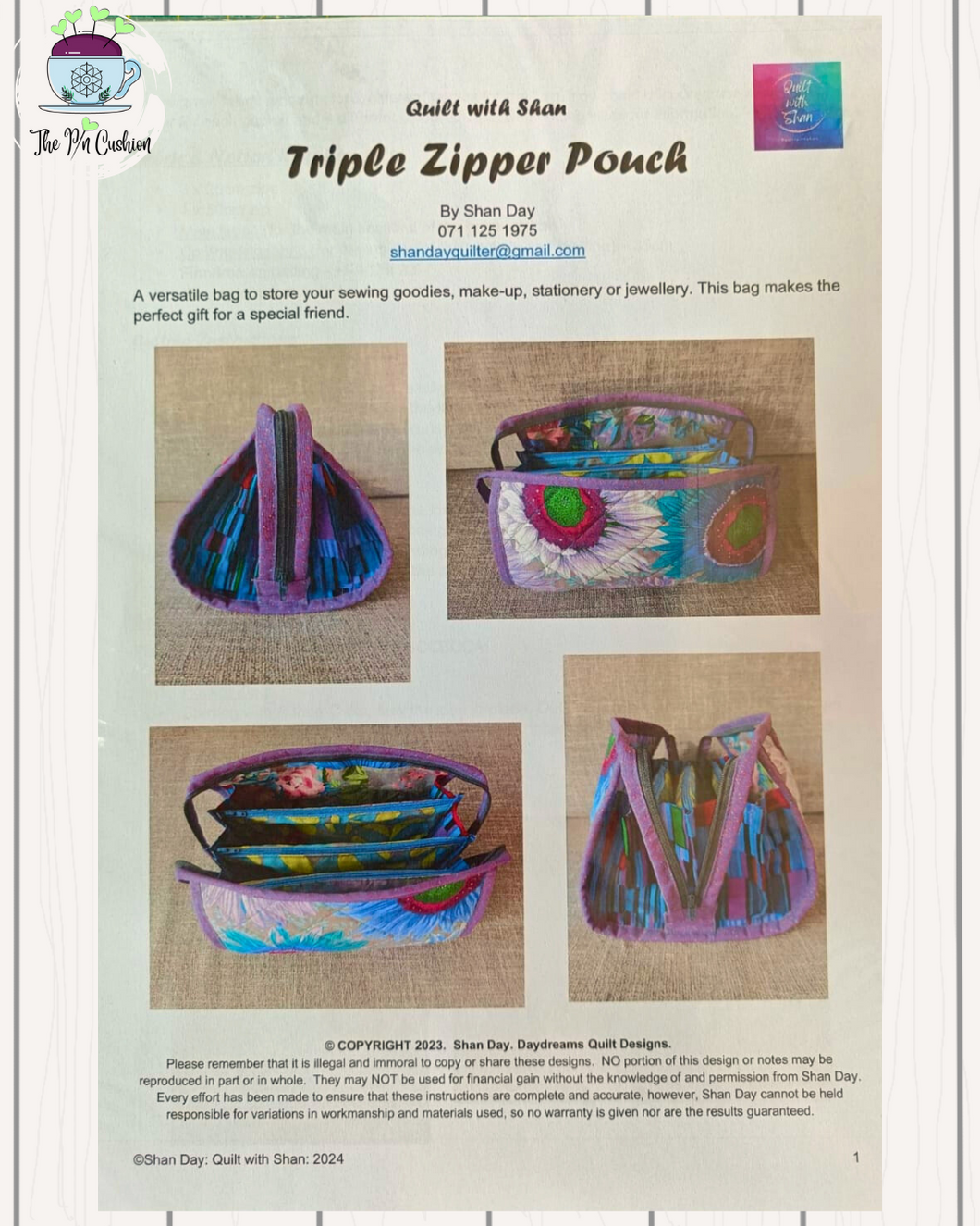Triple Zipper Pouch