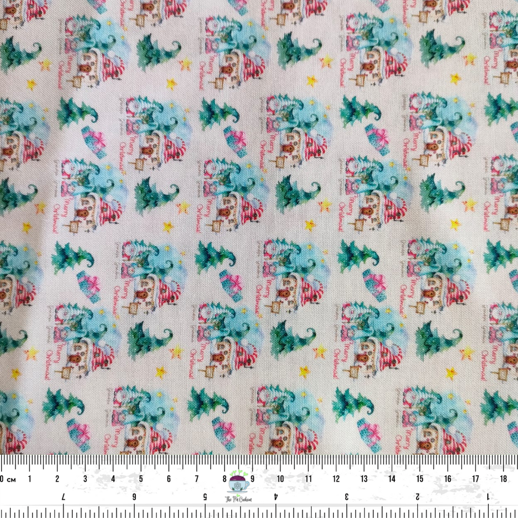 Gnome Place Like Home For Christmas - Christmas Fabric