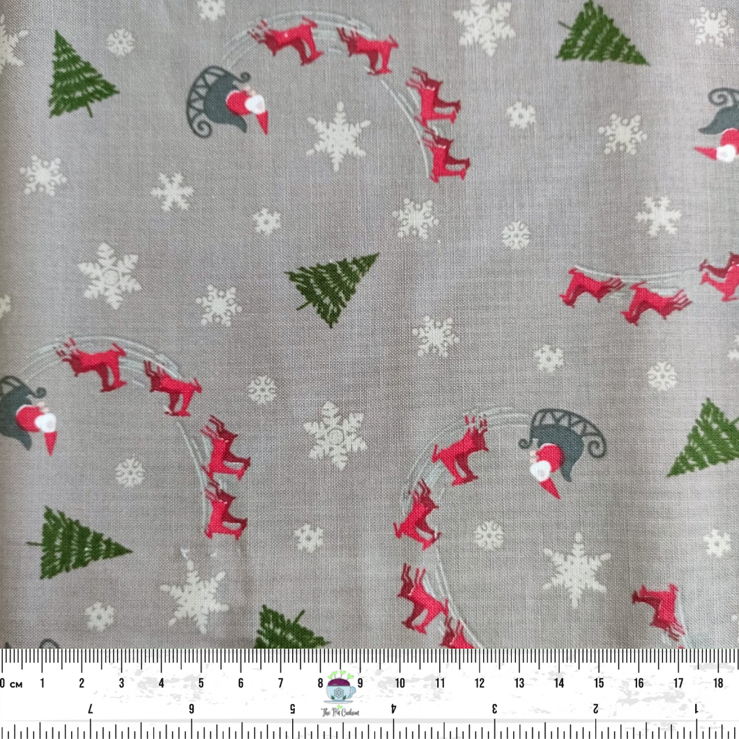 Father Christmas On The Go - Christmas Fabric