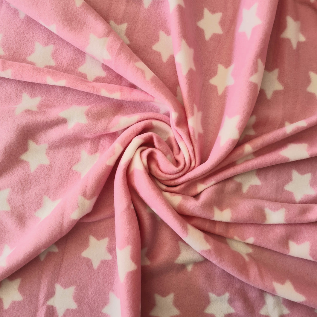 Pink With White Stars Fleece