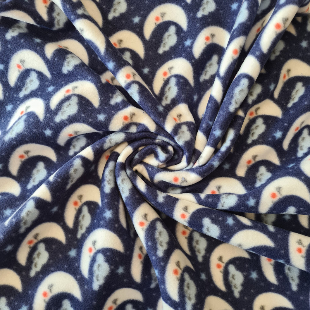 Navy Blue With Moons & Clouds Fleece